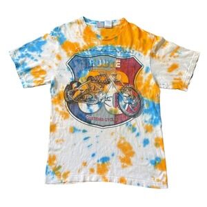 Route 66 T-Shirt Signature Series‎ Custom Cycles USA Size Medium Custom Tie Dye